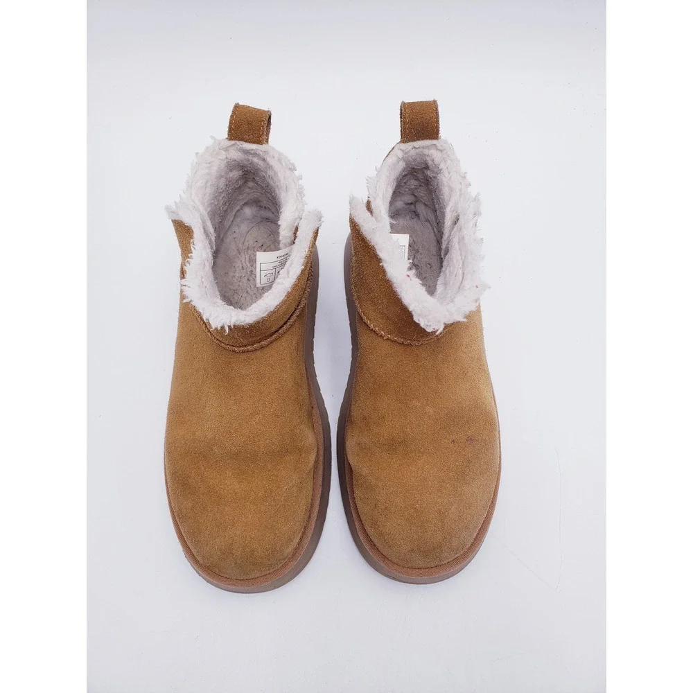 Koolaburra by UGG Koola Ultra Mini Platform Boot Chestnut Suede Shearling Size 8